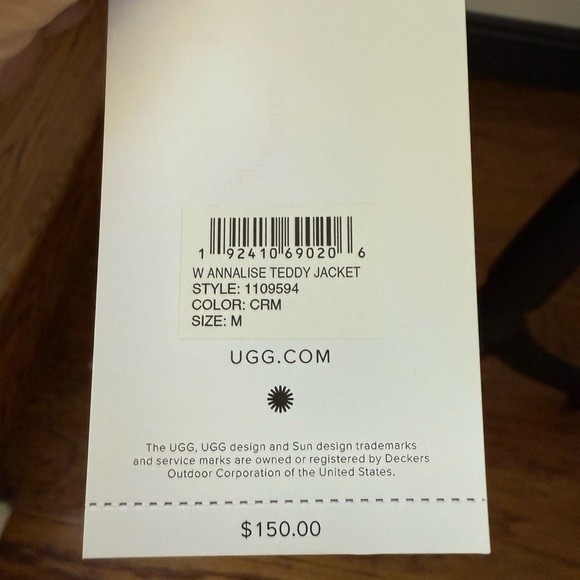 NWT - Ugg Annalise Teddy Jacket in White/Cream - Picture 7 of 13